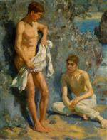 Henry Scott Tuke - Bilder Gemälde - After the Bath