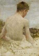 Henry Scott Tuke - Bilder Gemälde - Back of a boy bather