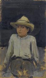 Henry Scott Tuke - Bilder Gemälde - Boy with hat