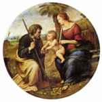 Raffael  - paintings - Heilige Familie unter einer Palme
