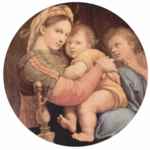 Raffael  - Bilder Gemälde - Madonna della seggiola