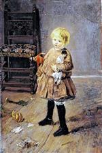 Fritz Uhde  - Bilder Gemälde - Kind mit Puppe