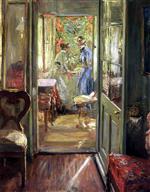 Fritz Uhde  - Bilder Gemälde - Mädchen auf der Veranda