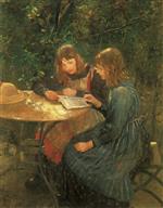 Bild:Zwei Mädchen im Garten