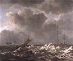 Jacob Isaackszoon van Ruisdael - Bilder Gemälde - A storm off the Dutch Coast