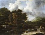 Jacob Isaackszoon van Ruisdael - Bilder Gemälde - A Wooded Landscape
