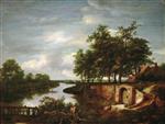 Jacob Isaackszoon van Ruisdael  - Bilder Gemälde - Landscape by Water