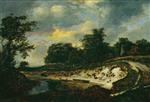 Jacob Isaackszoon van Ruisdael  - Bilder Gemälde - Landscape with a Riverbed