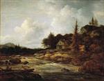 Jacob Isaackszoon van Ruisdael  - Bilder Gemälde - Landscape with Mountain Hut