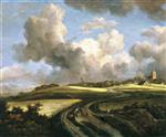 Jacob Isaackszoon van Ruisdael  - Bilder Gemälde - Road through Fields of Corn near the Zuider Zee