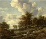Bild:Wooded landscape with a rocky stream