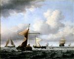 Willem van de Velde - Bilder Gemälde - A Brisk Breeze