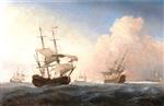 Willem van de Velde  - Bilder Gemälde - English Warships Heeling in the Breeze Offshore