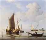 Willem van de Velde  - Bilder Gemälde - Fishing Boats at Low Water