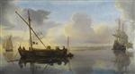 Willem van de Velde  - Bilder Gemälde - River Scene with Boats