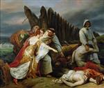 Emile Jean Horace Vernet - Bilder Gemälde - Edith Finding the Body of Harold