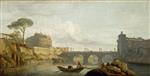 Claude Joseph Vernet  - Bilder Gemälde - Bridge and Castel Sant' Angelo in Rome