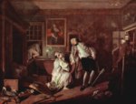 William Hogarth - Peintures - L'assassinat du comte