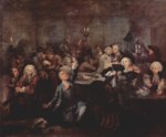 William Hogarth - Peintures - L´enfer du jeu