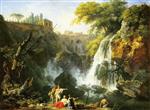Bild:The Waterfalls of Tivoli with the Villa of Meacenas