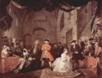 William Hogarth - Peintures - Peinture d´après  L'Opéra des gueux de John Gay