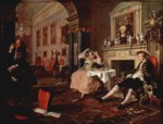 William Hogarth - Peintures - Peu de temps après le mariage