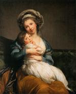 Elisabeth Louise Vigee Lebrun  - Bilder Gemälde - Self portrait in a Turban with Child