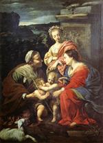 Simon Vouet  - Bilder Gemälde - The Holy Family with Sts Elizabeth, John the Baptist and Catherine