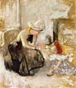 Edouard Vuillard - Bilder Gemälde - Afternoon Tea with a Little Girl
