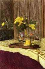 Edouard Vuillard  - Bilder Gemälde - Bouquet of Mimosa on a Table