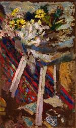 Edouard Vuillard  - Bilder Gemälde - Flowers on a Stool
