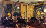 Edouard Vuillard  - Bilder Gemälde - Interior, The Salon with Three Lamps, Rue Saint-Florentin