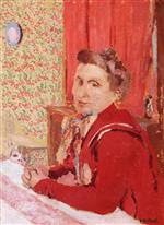 Edouard Vuillard  - Bilder Gemälde - Madame Roussel in a Brownish Red Bathrobe