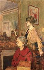 Edouard Vuillard  - Bilder Gemälde - Madame Vuillard and Annette, rue de Calais