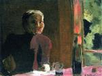 Edouard Vuillard  - Bilder Gemälde - Madame Vuillard at Table