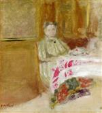 Edouard Vuillard  - Bilder Gemälde - Madame Vuillard at Table