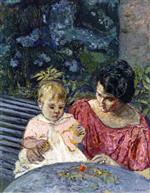 Edouard Vuillard  - Bilder Gemälde - Madeleine Descorps and Her Son Bernard