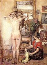 Edouard Vuillard  - Bilder Gemälde - Nude in an Interior