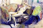 Edouard Vuillard  - Bilder Gemälde - Nude Stretched out on a Sofa
