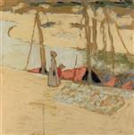 Edouard Vuillard  - Bilder Gemälde - Promenade in the port at Le Pouliguen