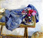 Edouard Vuillard  - Bilder Gemälde - Red Roses and a Cloth on a Table