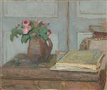 Edouard Vuillard  - Bilder Gemälde - The Artist's Paint Box and Moss Roses