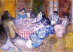 Edouard Vuillard  - Bilder Gemälde - The Checkered Tablecloth