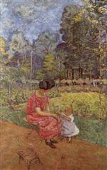 Edouard Vuillard  - Bilder Gemälde - Woman and Child in a Garden