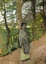 Edouard Vuillard  - Bilder Gemälde - Woman in Grey in a Lane