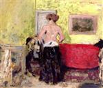 Edouard Vuillard  - Bilder Gemälde - Woman Undressing, from Behind