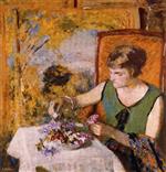 Edouard Vuillard  - Bilder Gemälde - Woman with Flowers