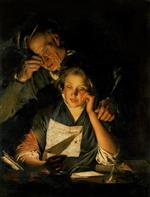 Bild:A Girl Reading a Letter with an Old Man Reading over Her Shoulder