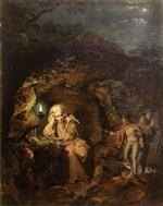 Joseph Wright of Derby - Bilder Gemälde - A Philosopher by Lamp Light