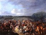 Johann Zoffany - Bilder Gemälde - Celebrating over the Bodies of the Swiss Soldiers